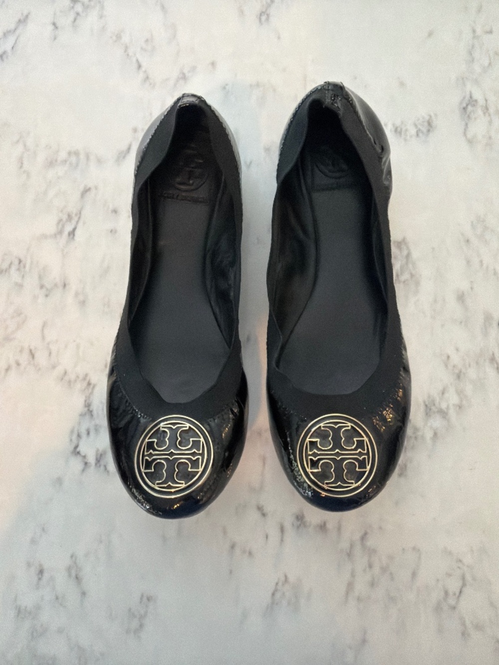 Tory Burch Black Patent Leather Ballet Flats
